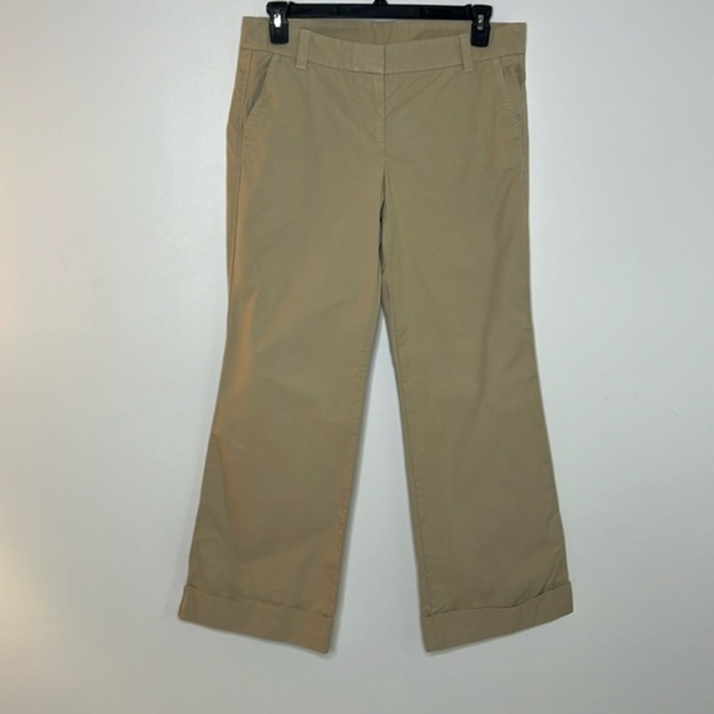 J Crew women’s tan city fit cuffed chino khaki pants size 10